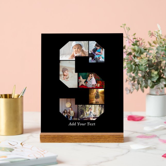 Señal Acrílica Black and White Letter S Photo Collage (Boda)