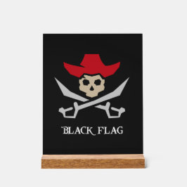 Señal Acrílica Black Flag Pirate Skull