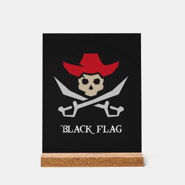 Señal Acrílica Black Flag Pirate Skull (Anverso)