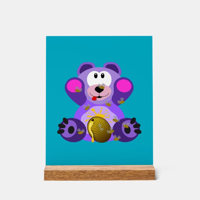 Señal Acrílica Blauer Honig Bär (Anverso)