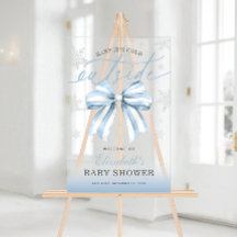 Blue Bow Baby Su Frío Afuera De Baby Shower