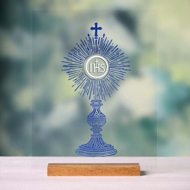Señal Acrílica blue monstrance design catholic home decor (Neutral )