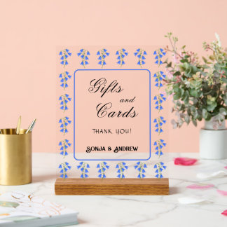 Señal Acrílica Bluebells Wedding Gifts And Cards