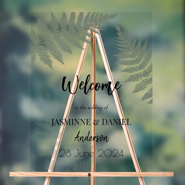 Señal Acrílica Boda al aire libre de los fermentos verdes del bos (Neutral )