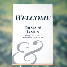 Boda Ampersand Navy | Letrero de Bienvenida