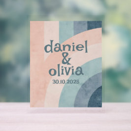 Señal Acrílica Boda arcoiris de los años 70