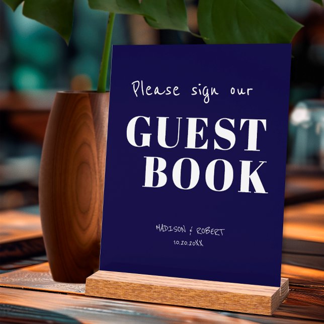 Señal Acrílica Boda azul de la marina moderna Rótulo nuestro libr (Subido por el creador)