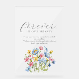 Señal Acrílica Boda boho de flores silvestres memorial