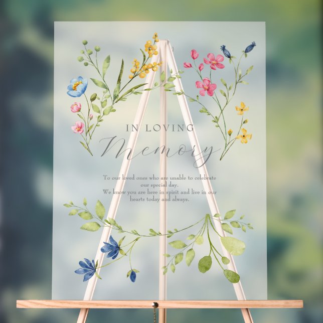 Señal Acrílica Boda Boho En Memoria Con Amor (Neutral )