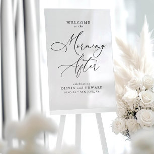 Señal Acrílica Boda Brunch La Mañana Después Del Cartel De Bienve