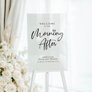Señal Acrílica Boda Brunch La Mañana Después Del Cartel De Bienve