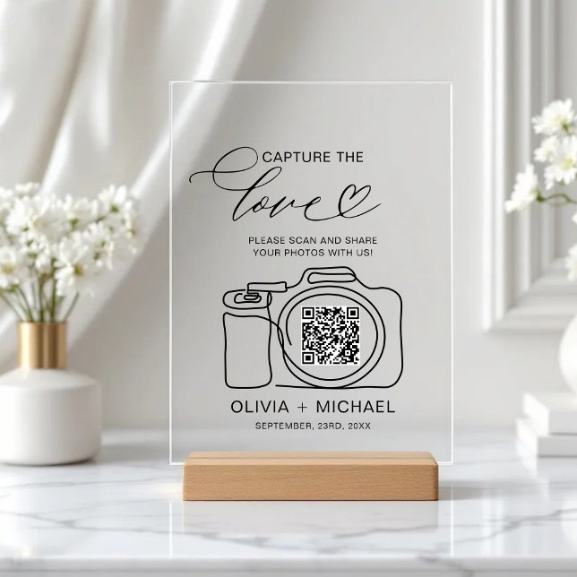 Señal Acrílica Boda Capturar el código QR de amor Foto compartida (Subido por el creador)