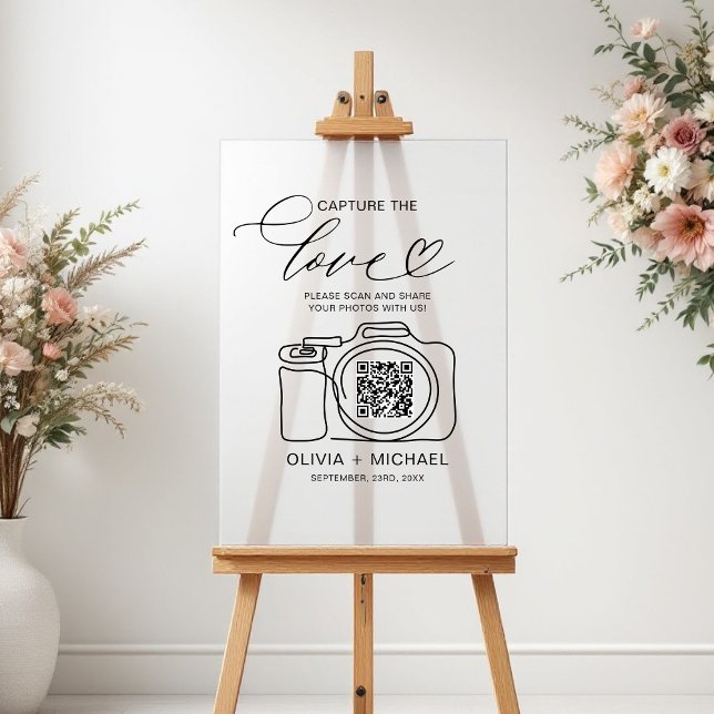 Señal Acrílica Boda Capturar el código QR de amor Foto compartida (Subido por el creador)