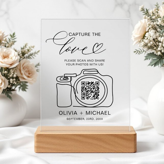 Señal Acrílica Boda Capturar el código QR de amor Foto compartida (Subido por el creador)