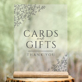 Señal Acrílica Boda de arte de la hoja tarjetas y regalos de colo