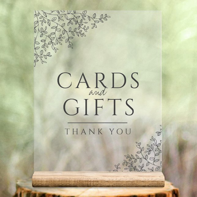 Señal Acrílica Boda de arte de la hoja tarjetas y regalos de colo (Subido por el creador)