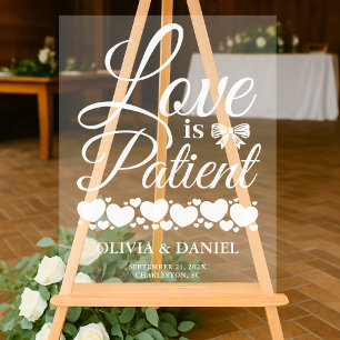 Señal Acrílica Boda de Bienvenida Amor es Paciente