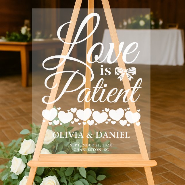 Señal Acrílica Boda de Bienvenida Amor es Paciente (Subido por el creador)