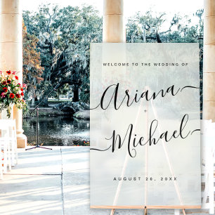 Señal Acrílica Boda de bienvenida de escritura moderna minimalist
