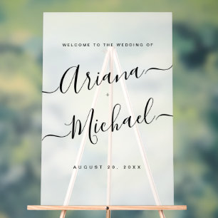 Señal Acrílica Boda de bienvenida de guión de Moda minimalista Fr