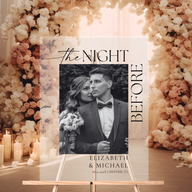 Señal Acrílica Boda De Bienvenida De La Noche Antes De La Cena (Subido por el creador)
