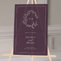 Boda de bienvenida del Monograma del Escudo Plum P