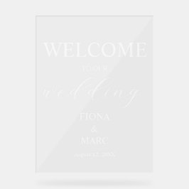 Señal Acrílica Boda de bienvenida elegante