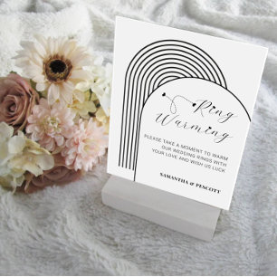 Señal Acrílica Boda de Calentamiento de Anillos Mínimos Sencillos