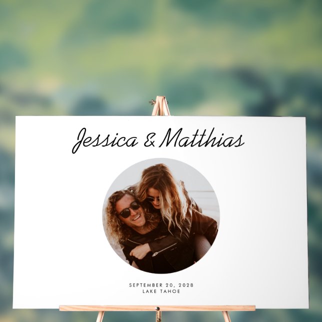 Señal Acrílica Boda de fotografía de círculo alternativo del libr (Neutral )