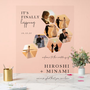 Señal Acrílica Boda de fotografía Personalizado Elegand Calligrap