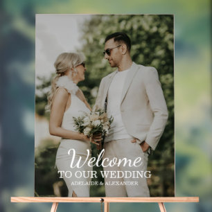Señal Acrílica Boda de Fotos de Bienvenida Modernas
