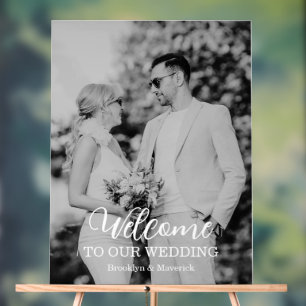 Señal Acrílica Boda de Fotos de Bienvenida Modernas