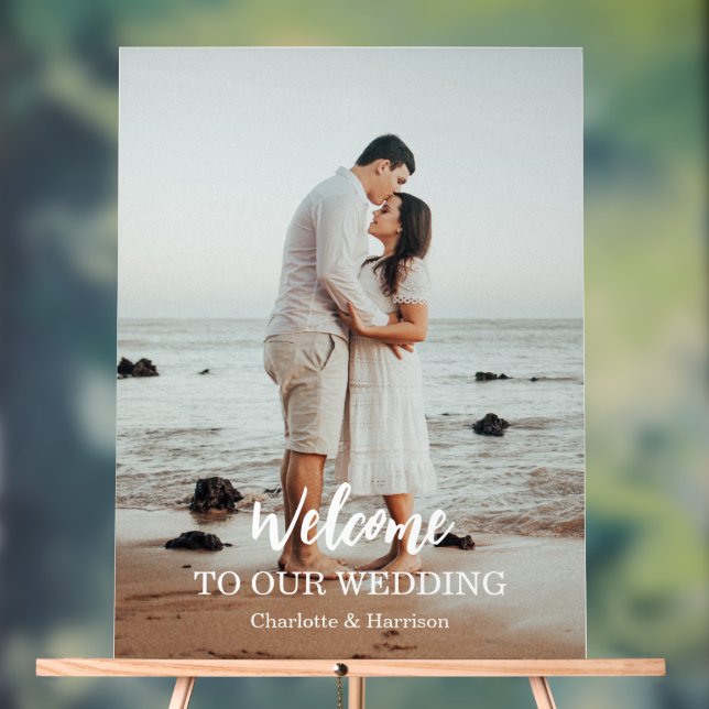 Señal Acrílica Boda de Fotos de Bienvenida Modernas (Neutral )