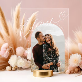 Señal Acrílica Boda de fotos del corazón del guión Número 11