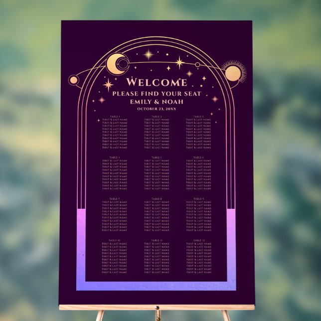 Señal Acrílica Boda de las Estrellas de Luna de Sol místico con c (Neutral )