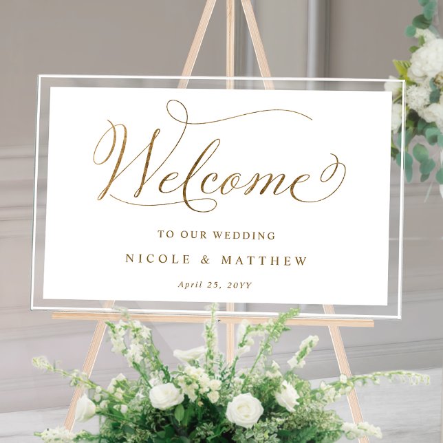 Señal Acrílica Boda de moda Bienvenida Rótulo acrílico blanco y d (Subido por el creador)