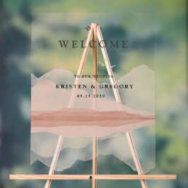 Señal Acrílica Boda de paisajes de la cordillera Rubor