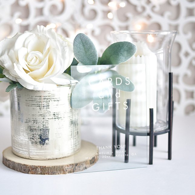 Señal Acrílica Boda de Regalos de Tarjetas Elegantes (Subido por el creador)