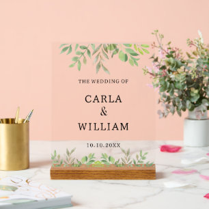 Señal Acrílica Boda de texto elegante estético Personalizado