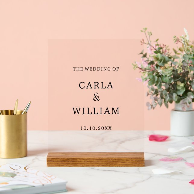 Señal Acrílica Boda de texto estético Minimalista Personalizado (Boda)
