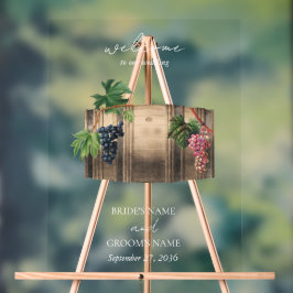 Señal Acrílica Boda de viñedos de barril de vino ruso