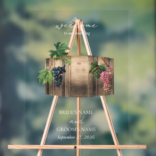 Señal Acrílica Boda de viñedos de barril de vino ruso