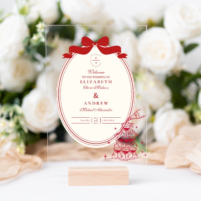 Señal Acrílica Boda del Doodle de la torre de Champagne caprichos (Subido por el creador)