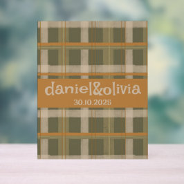 Señal Acrílica Boda del patrón de tartán celta escocés