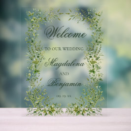 Señal Acrílica Boda elegante en jardín botánico con vegetación de