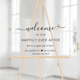 Señal Acrílica Boda Felices Para Siempre Bienvenidos