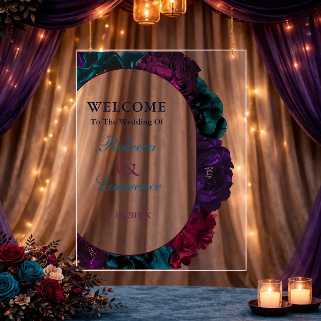Señal Acrílica Boda floral de tonos brillantes (Subido por el creador)