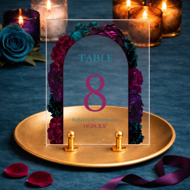 Señal Acrílica Boda floral en tonos joya (Subido por el creador)