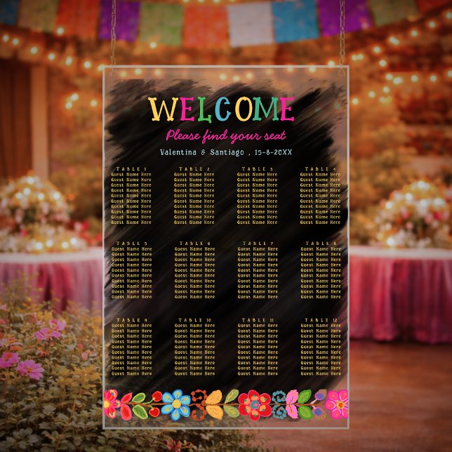 Señal Acrílica Boda floral mexicana moderna (Subido por el creador)