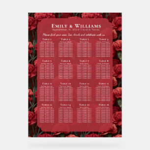 Señal Acrílica Boda floral temática de clavel rojo lindo